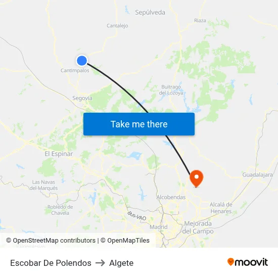Escobar De Polendos to Algete map