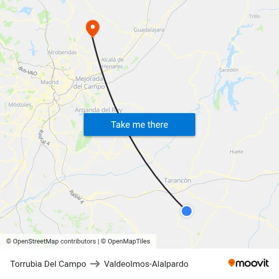 Torrubia Del Campo to Valdeolmos-Alalpardo map