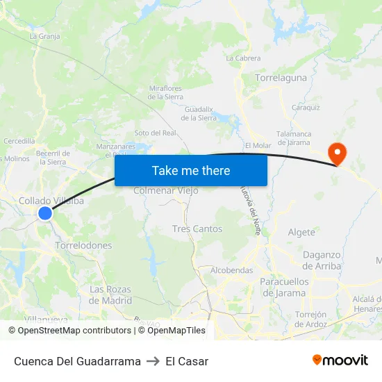 Cuenca Del Guadarrama to El Casar map