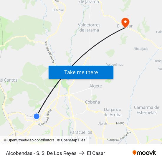 Alcobendas - S. S. De Los Reyes to El Casar map