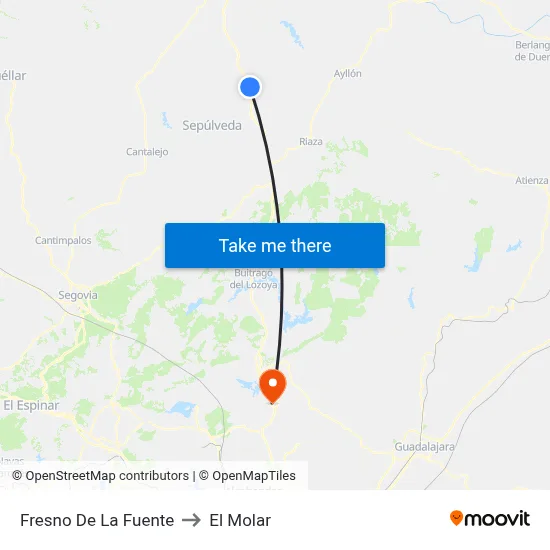 Fresno De La Fuente to El Molar map