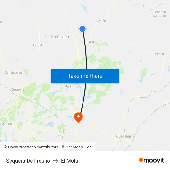 Sequera De Fresno to El Molar map