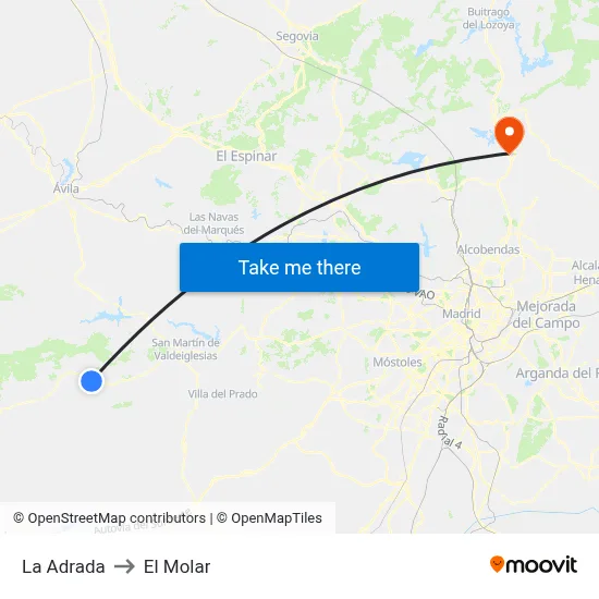 La Adrada to El Molar map