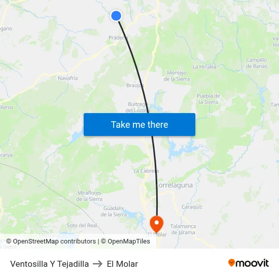 Ventosilla Y Tejadilla to El Molar map
