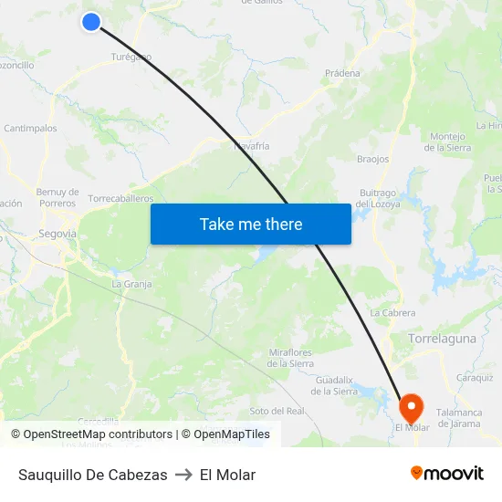 Sauquillo De Cabezas to El Molar map
