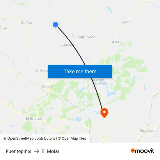 Fuentepiñel to El Molar map