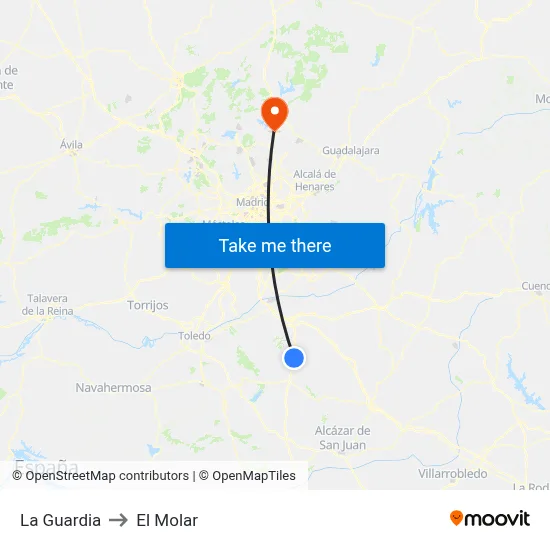 La Guardia to El Molar map