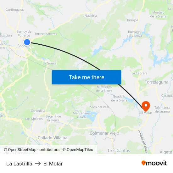 La Lastrilla to El Molar map