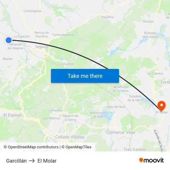 Garcillán to El Molar map