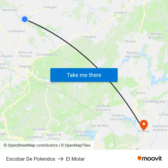 Escobar De Polendos to El Molar map