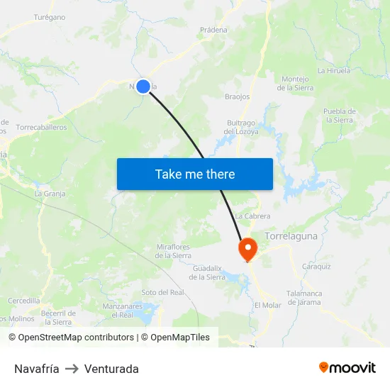Navafría to Venturada map