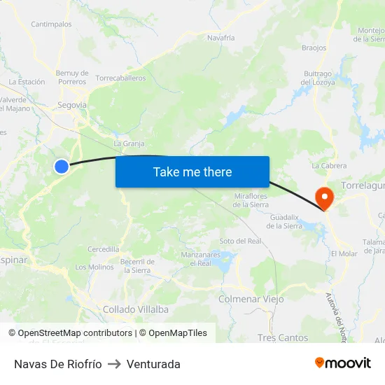 Navas De Riofrío to Venturada map