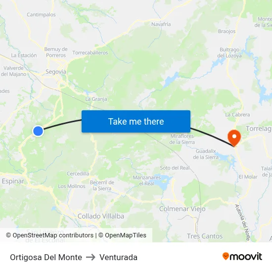 Ortigosa Del Monte to Venturada map