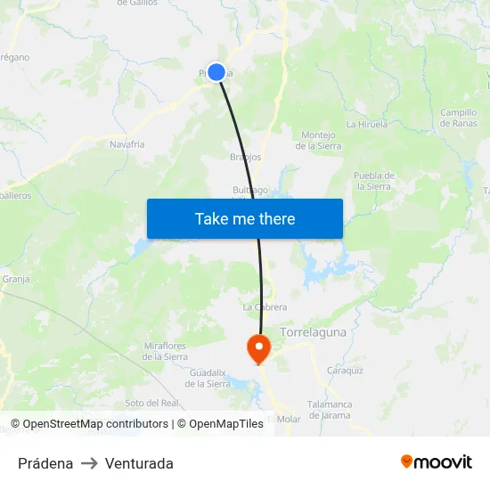 Prádena to Venturada map