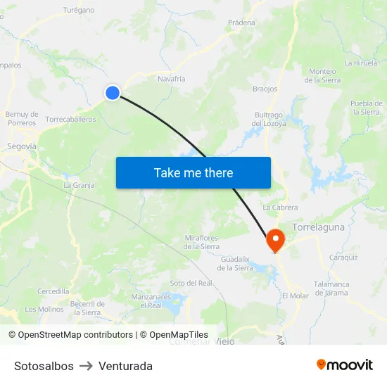 Sotosalbos to Venturada map