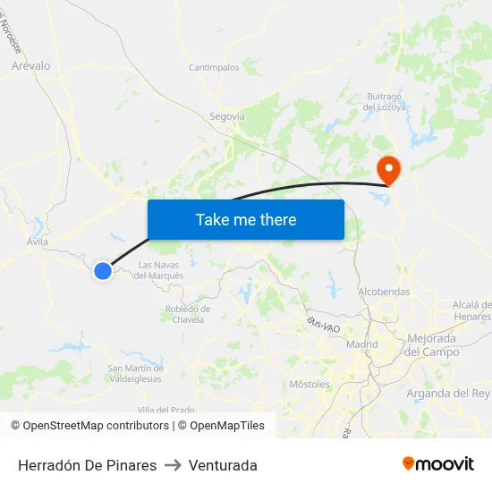 Herradón De Pinares to Venturada map