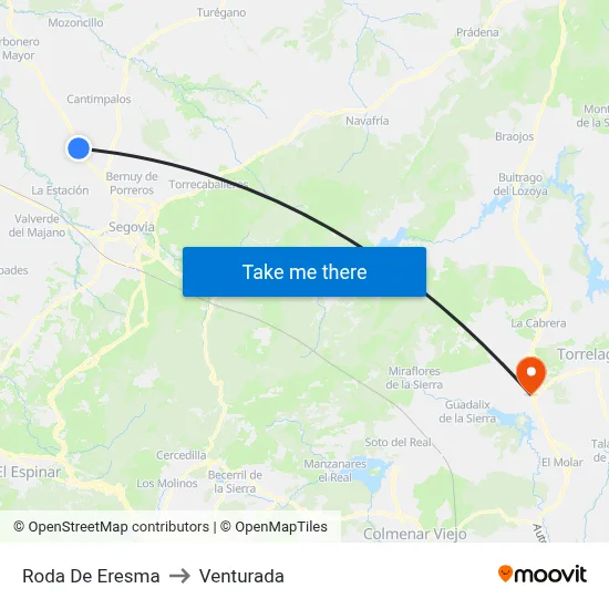 Roda De Eresma to Venturada map
