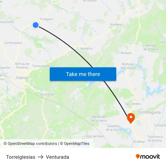 Torreiglesias to Venturada map