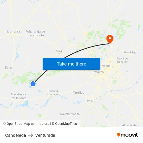 Candeleda to Venturada map
