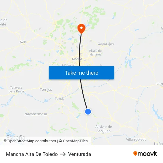 Mancha Alta De Toledo to Venturada map