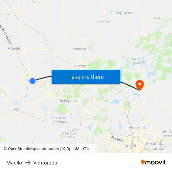 Maello to Venturada map