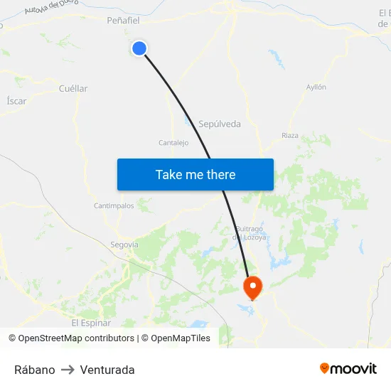 Rábano to Venturada map