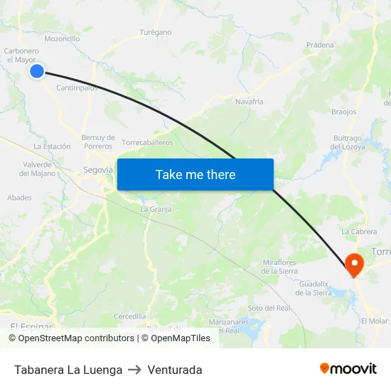 Tabanera La Luenga to Venturada map