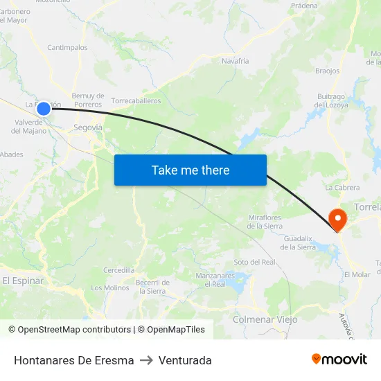 Hontanares De Eresma to Venturada map