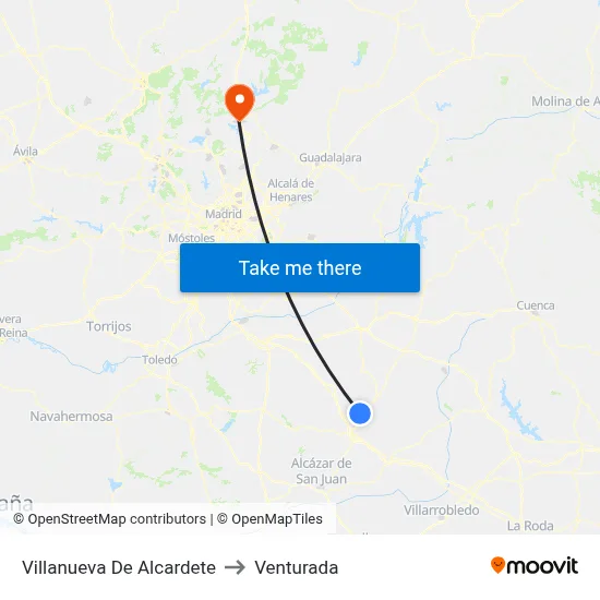 Villanueva De Alcardete to Venturada map