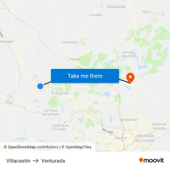 Villacastín to Venturada map