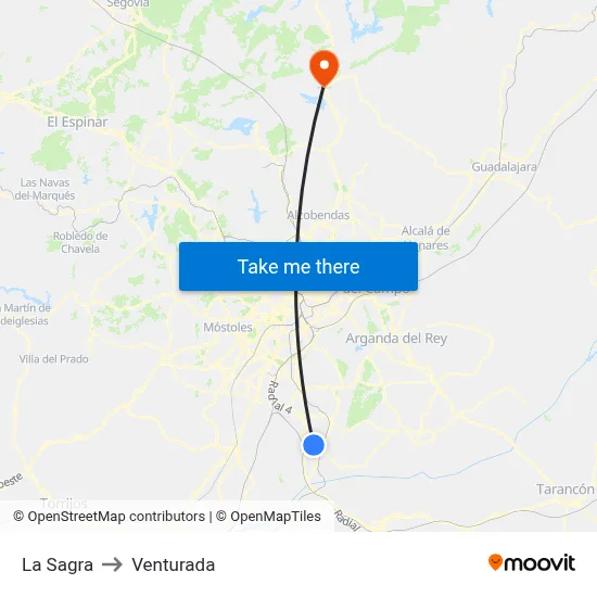 La Sagra to Venturada map