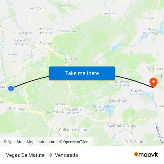 Vegas De Matute to Venturada map