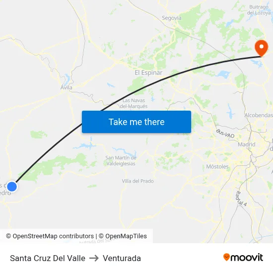 Santa Cruz Del Valle to Venturada map