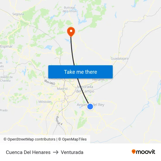 Cuenca Del Henares to Venturada map