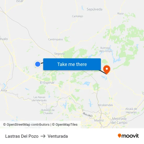 Lastras Del Pozo to Venturada map