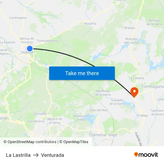 La Lastrilla to Venturada map