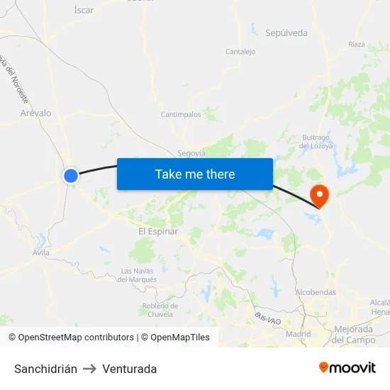 Sanchidrián to Venturada map