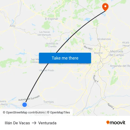 Illán De Vacas to Venturada map