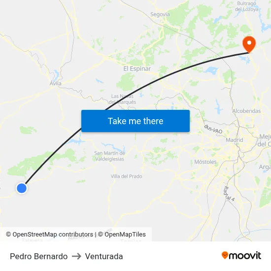 Pedro Bernardo to Venturada map