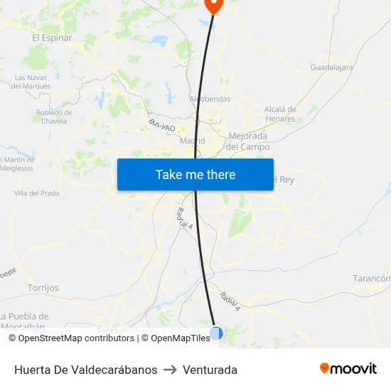 Huerta De Valdecarábanos to Venturada map