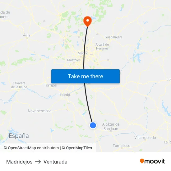 Madridejos to Venturada map