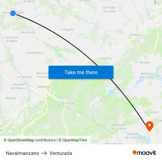 Navalmanzano to Venturada map