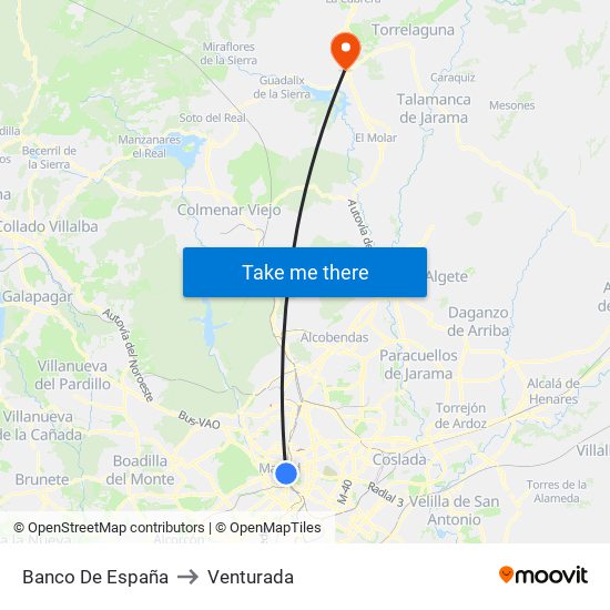 Banco De España to Venturada map