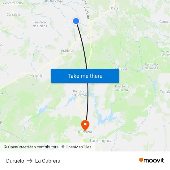 Duruelo to La Cabrera map