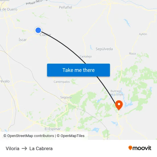 Viloria to La Cabrera map