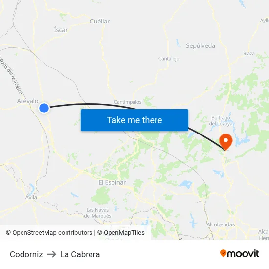 Codorniz to La Cabrera map