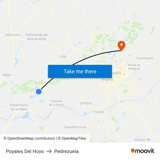 Poyales Del Hoyo to Pedrezuela map