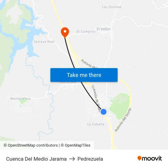Cuenca Del Medio Jarama to Pedrezuela map