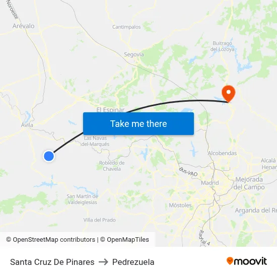 Santa Cruz De Pinares to Pedrezuela map