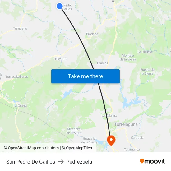 San Pedro De Gaíllos to Pedrezuela map